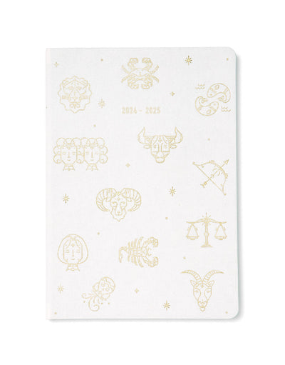 Zodiac A5 Week to View Diary 2024-2025 - Multilanguage#colour_ivory