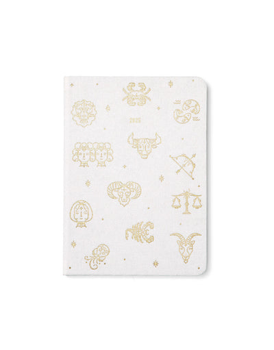 Zodiac A6 Day to a Page Diary with Appointments 2025 - Multilanguage 25-082305#colour_ivory