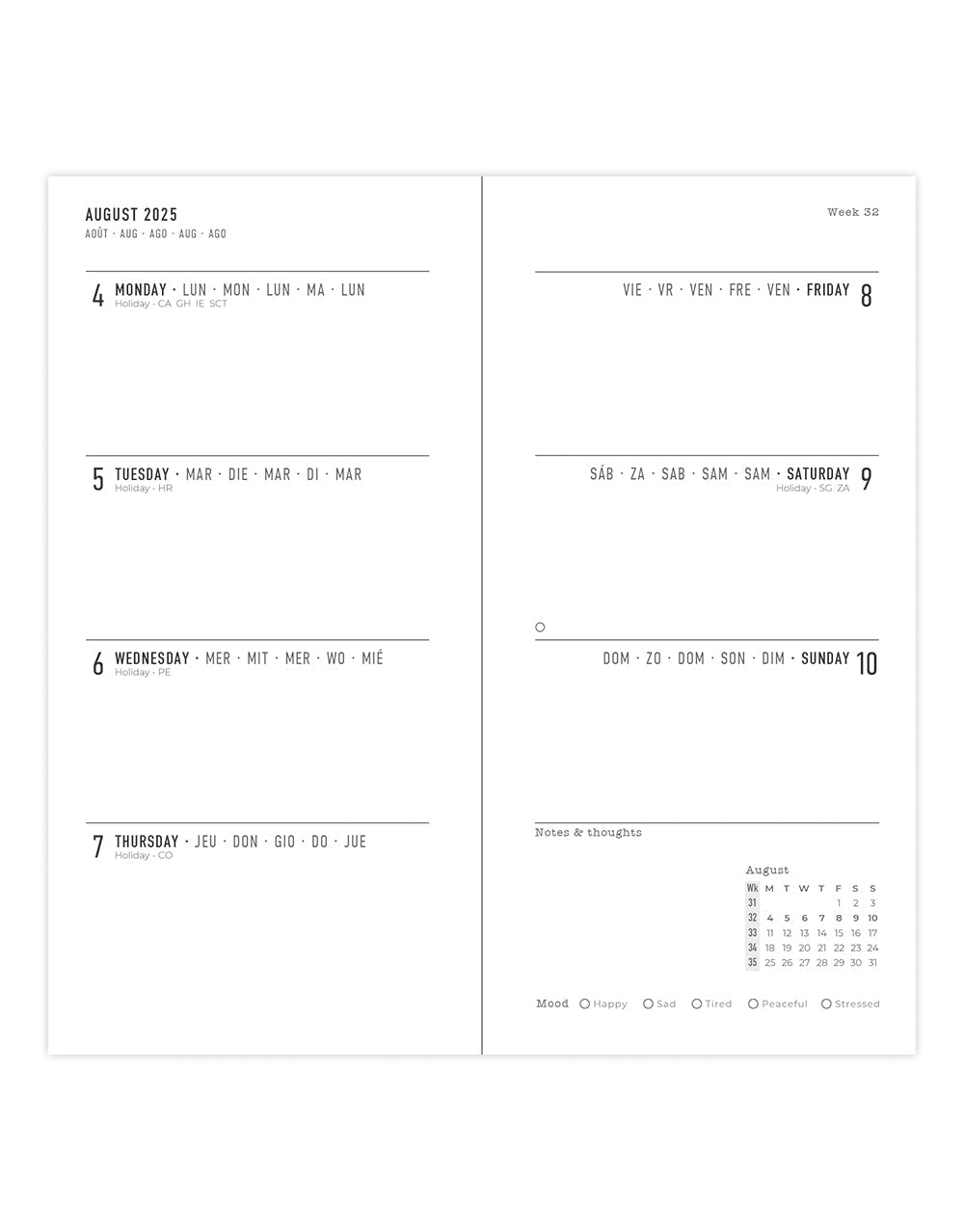 Letts Paisley Slim Week to View Diary 2025-2026 - Multilanguage 26-031142 #colour_turtle