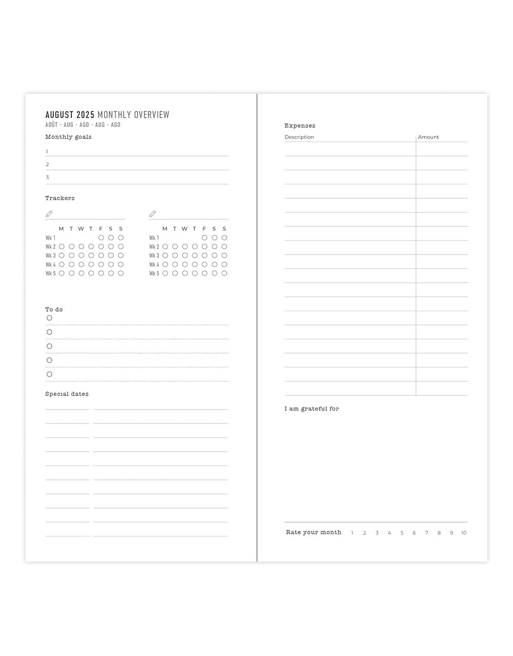 Letts Paisley Slim Week to View Diary 2025-2026 - Multilanguage 26-031143 #colour_owl