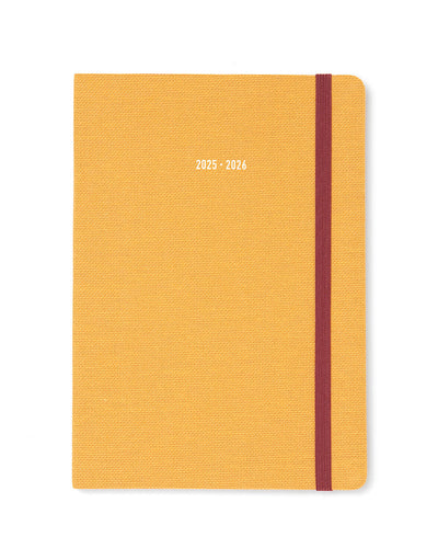 Letts Raw A5 Week to View Diary 2025-2026 - Multilanguage 26-031730 #colour_mustard
