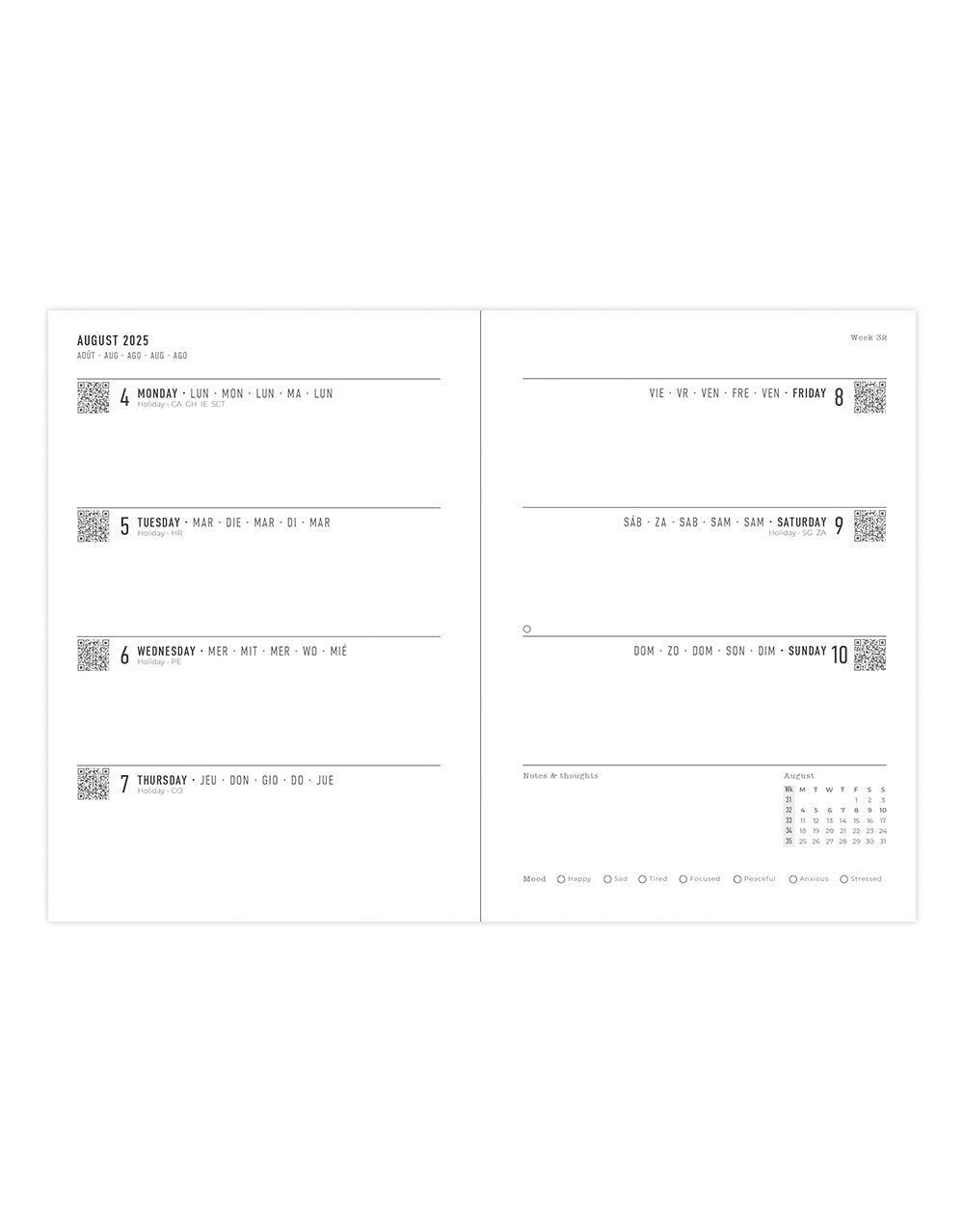 Letts Spring Valley A6 Week to View 18-Month Diary 2025-2026 - Multilanguage 26-031801 #colour_green