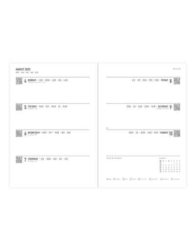 Letts Joy A6 Week to View Diary 2025-2026 - Multilanguage 26-031810 #colour_blue