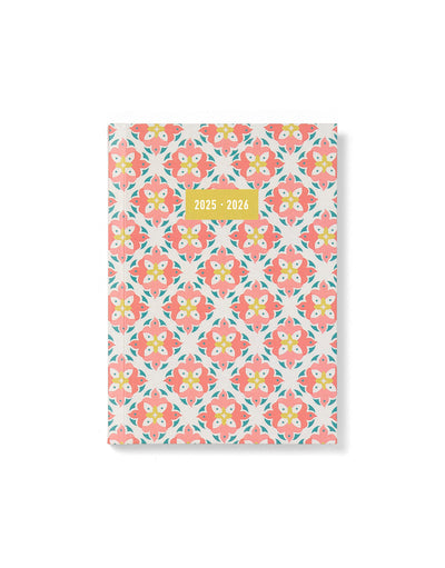 Letts Morocco A6 Week to View Diary 2025-2026 - Multilanguage 26-031818 #colour_coral