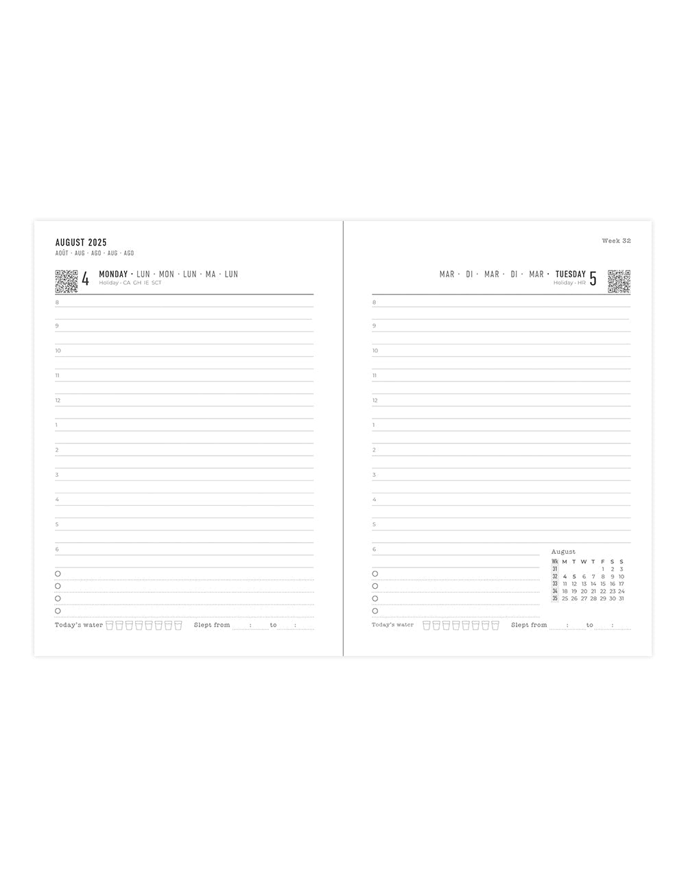 Letts Morocco A6 Day to a Page Diary with Appointments 2025-2026 - Multilanguage 26-031822 #colour_sky