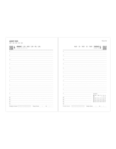 Letts Morocco A6 Day to a Page Diary with Appointments 2025-2026 - Multilanguage 26-031822 #colour_sky
