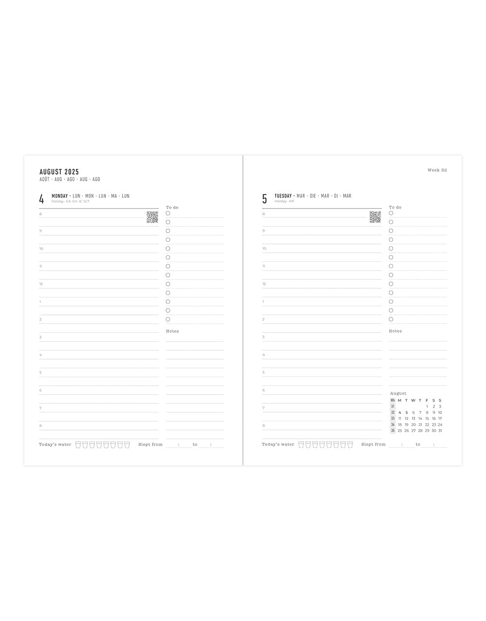 Letts Conscious A5 Day to a Page Diary with Appointments 2025-2026 - Multilanguage 26-031832 #colour_rosewater
