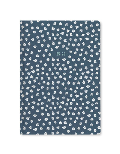 Letts Daisies A5 Week to View Diary 2025-2026 - Multilanguage 26-031865 #colour_blue