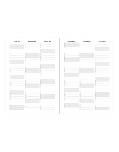 Letts Daisies A5 Week to View Diary 2025-2026 - Multilanguage 26-031865 #colour_blue