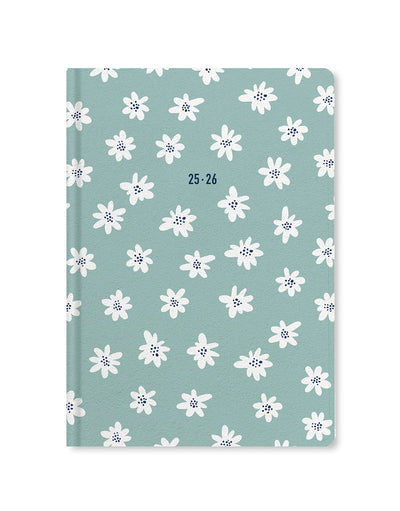 Letts Daisies A5 Week to View Diary 2025-2026 - Multilanguage 26-031866 #colour_mint