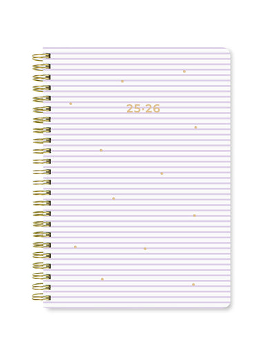 Letts Stripes A5 Week to View Diary 2025-2026 - Multilanguage 26-031876 #colour_lilac