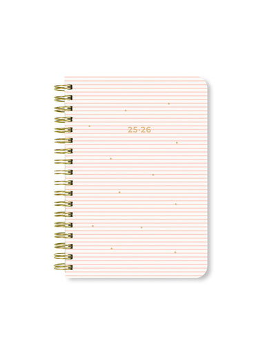 Letts Stripes A6 Week to View Diary 2025-2026 - Multilanguage 26-031879 #colour_pink