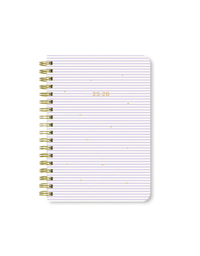Stripes A6 Week to View Diary 2025-2026 - Multilanguage