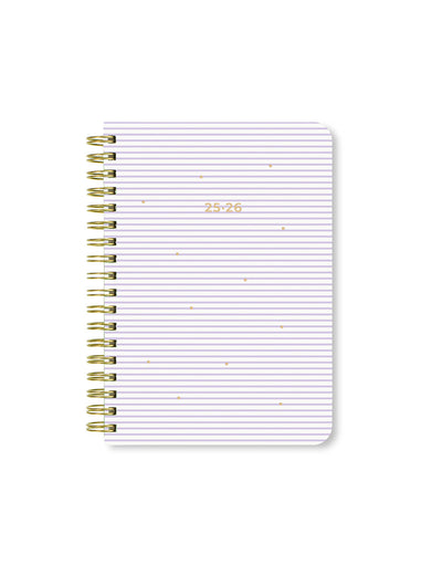 Letts Stripes A6 Week to View Diary 2025-2026 - Multilanguage 26-031880 #colour_lilac