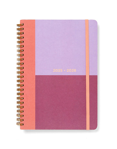 Letts Colour Block A5 Week to View Diary 2025-2026 - Multilanguage 26-031895 #colour_raspberry