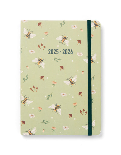 Letts Bumblebee A5 Day to a Page Diary with Appointments 2025-2026 - Multilanguage 26-031909 #colour_sage