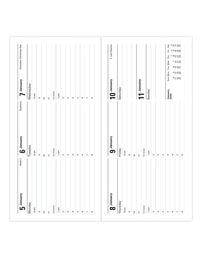 Letts of London Memo Slim Week to View Diary 2026 - Multilanguage Black 26-080260 #colour_black