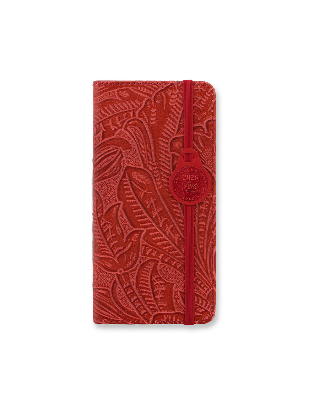 Letts of London Baroque Slim Week to View Diary 2026 - Multilanguage Red 26-080390 #colour_red