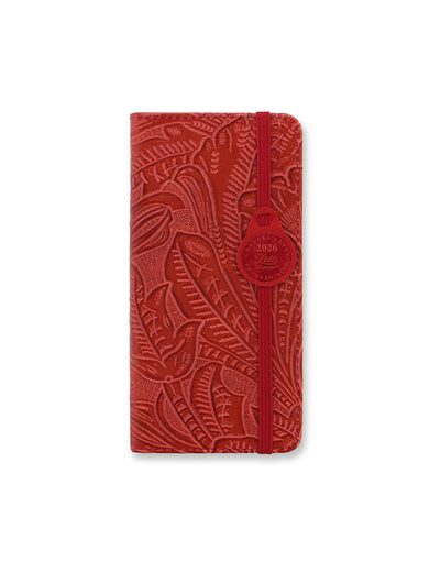Letts of London Baroque Slim Week to View Diary 2026 - Multilanguage Red 26-080390 #colour_red