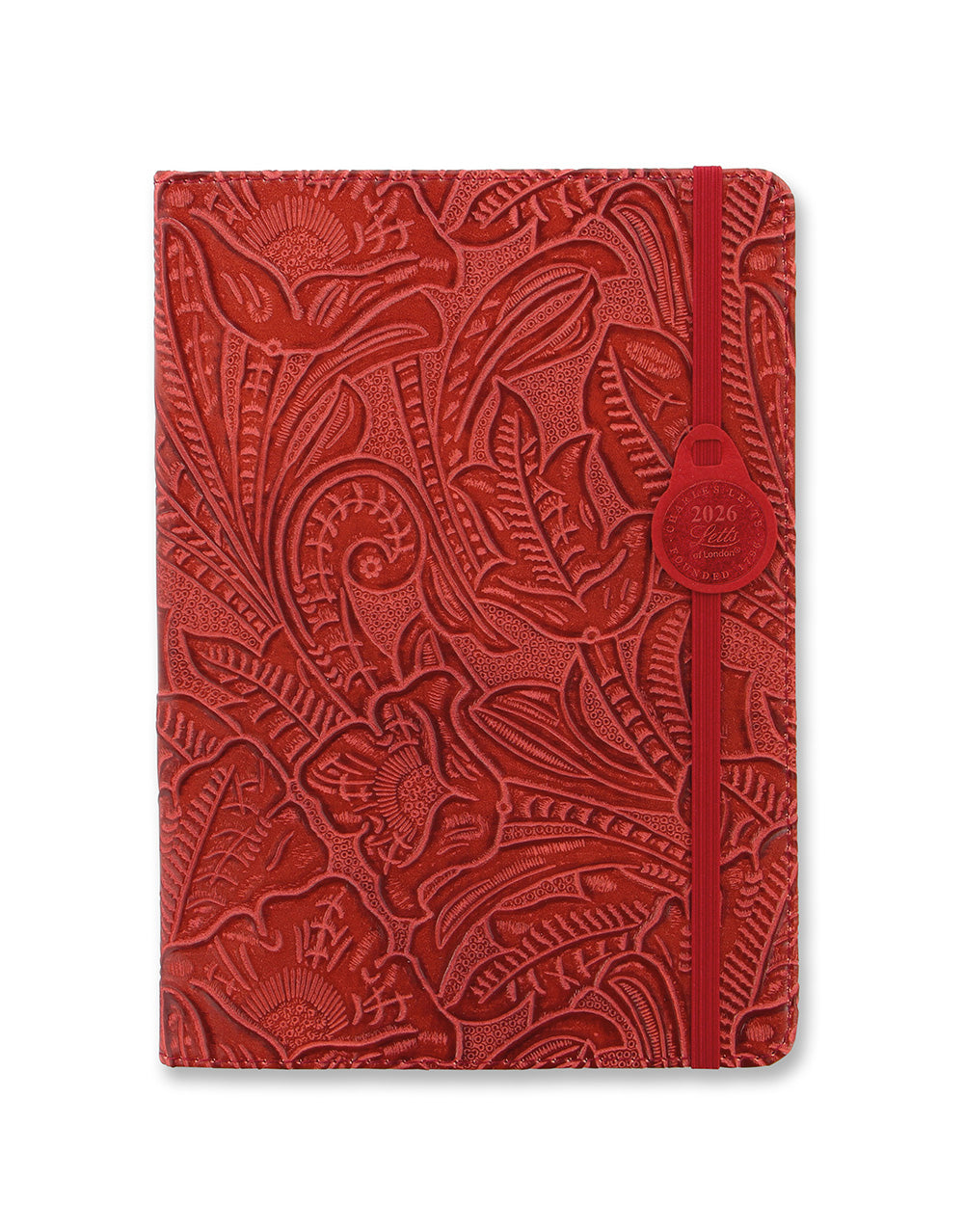 Letts of London Baroque A5 Week to View Diary 2026 - Multilanguage Red 26-080393 #colour_red