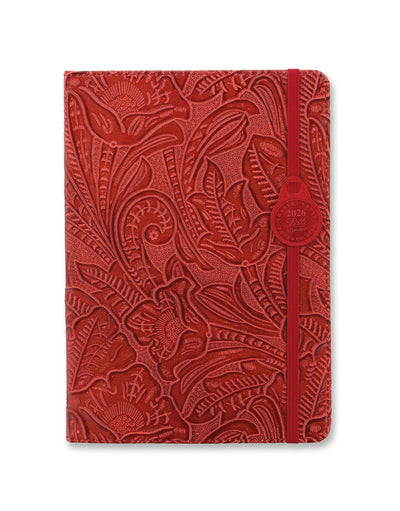 Letts of London Baroque A5 Week to View Diary 2026 - Multilanguage Red 26-080393 #colour_red