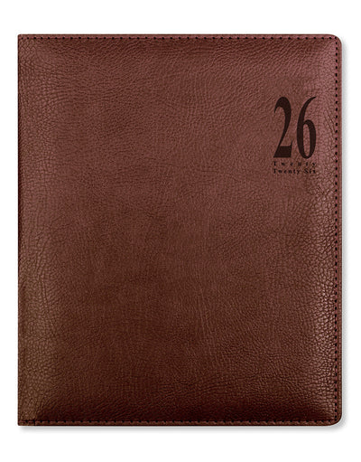 Letts of London Milano Quarto Vertical Week to View Diary with Appointments 2026 - Multilanguage Chocolate 26-081172 #colour_chocolate