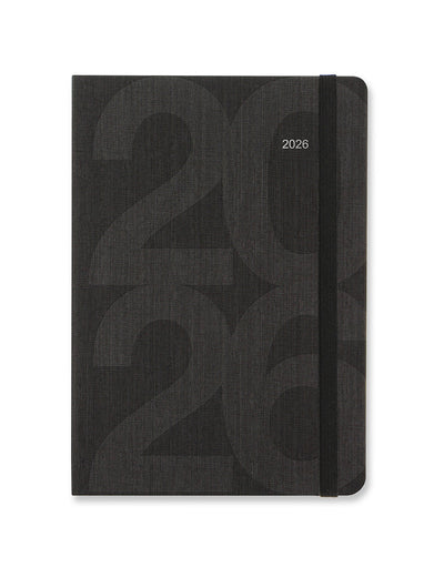 Letts of London Block A5 Week to View Diary 2026 - Multilanguage Black 26-081673 #colour_black