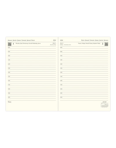 Letts of London Lecassa A6+ Day to a Page Diary with Appointments 2026 - Multilanguage Navy 26-081741 #colour_navy