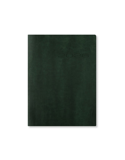Letts of London Lecassa A6+ Day to a Page Diary with Appointments 2026 - Multilanguage British Racing Green 26-081742 #colour_british-racing-green