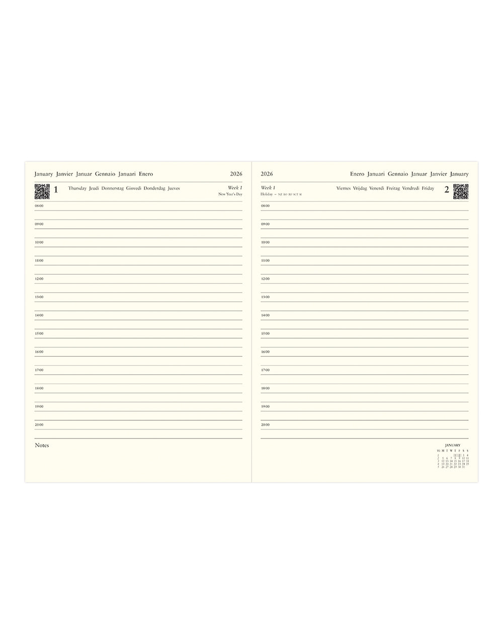 Letts of London Lecassa A4 Day to a Page Diary with Appointments 2026 - Multilanguage British Racing Green 26-081743 #colour_british-racing-green