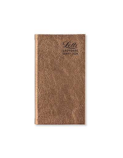 Letts of London Ladydate Medium Pocket Week to View Diary 2026 - English - Sunday Start Rose Gold 26-081958 #colour_rose-gold