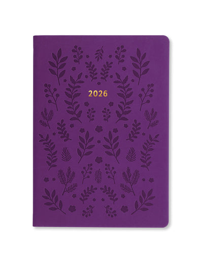 Letts of London Woodland A5 Week to View Diary 2026 - Multilanguage Purple 26-082163 #colour_purple