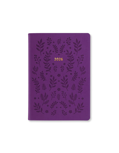 Letts of London Woodland A6 Week to View Diary 2026 - Multilanguage Purple 26-082169 #colour_purple
