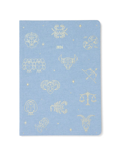 Letts of London Zodiac A5 Week to View Diary 2026 - Multilanguage Sky 26-082296 #colour_sky