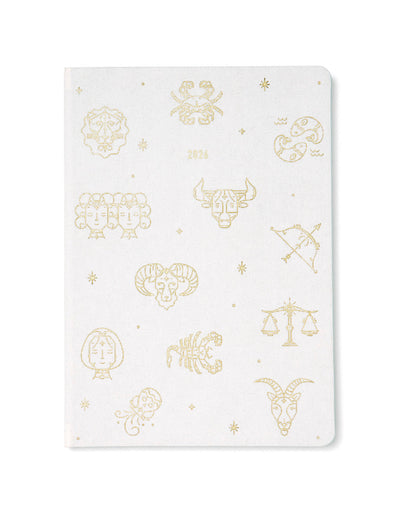 Letts of London Zodiac A5 Week to View Diary 2026 - Multilanguage Ivory 26-082297 #colour_ivory