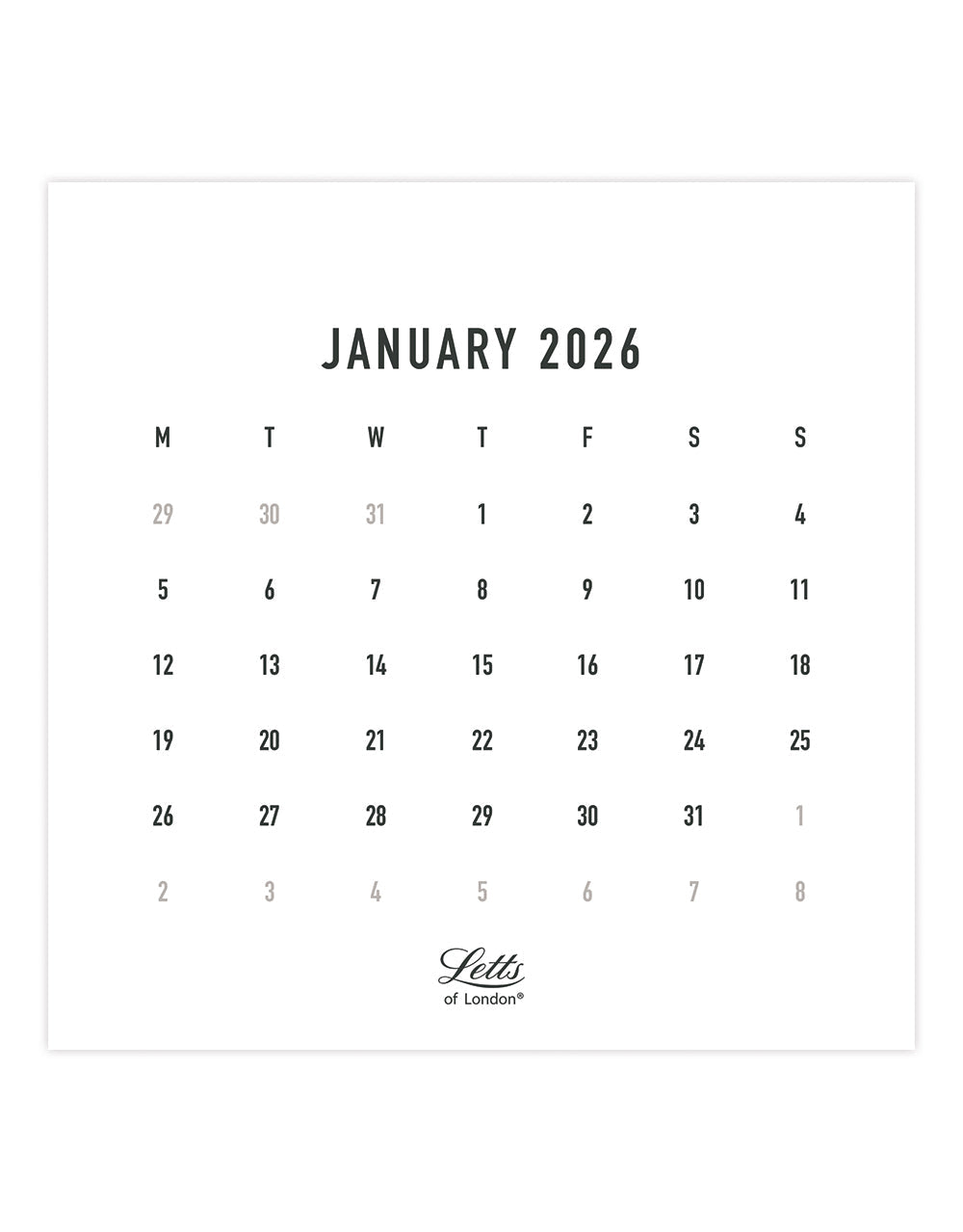 Letts of London Conscious 2026 Desk Calendar Rosewater 26-082345 #colour_rosewater
