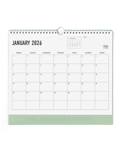 Letts of London Conscious 2026 Wall Calendar Sage 26-082347 #colour_sage