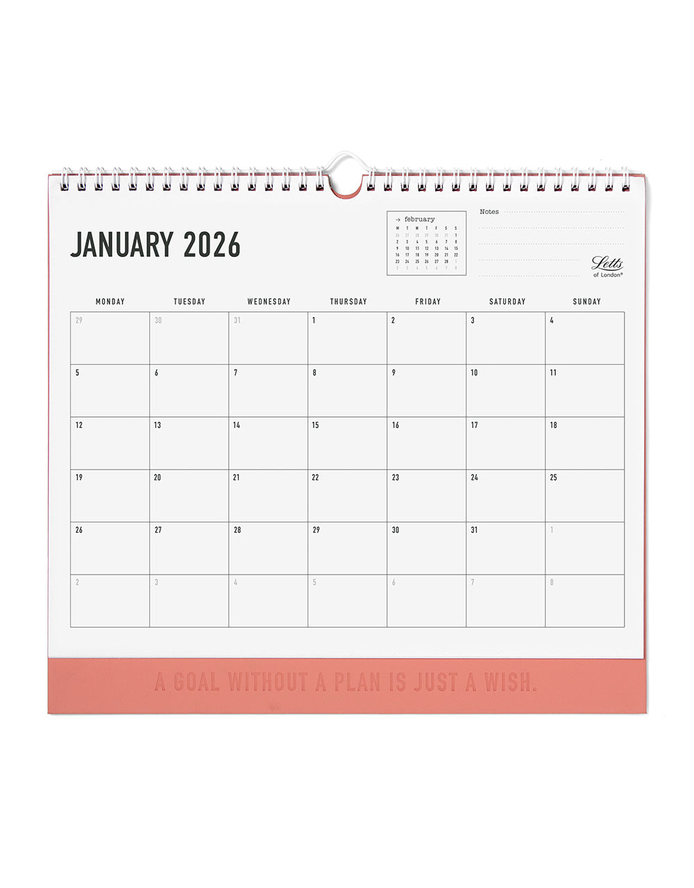 Letts of London Conscious 2026 Wall Calendar Clay 26-082348 #colour_clay