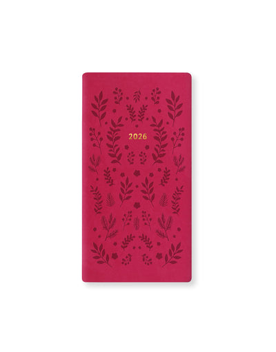 Letts of London Woodland Slim Week to View Diary 2026 - Multilanguage Pink 26-082547 #colour_pink
