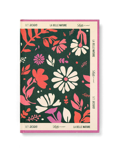 Letts of London La Belle Nature A5 Week to View Diary 2026 - Multilanguage Vert 26-082559 #colour_vert