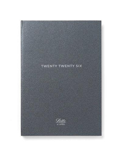 Letts of London Titanium A5 Week to View Diary 2026 - Multilanguage Charcoal 26-082582 #colour_charcoal