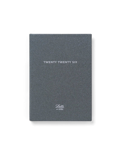 Letts of London Titanium A6 Day to a Page Diary with Appointments 2026 - Multilanguage Charcoal 26-082591 #colour_charcoal