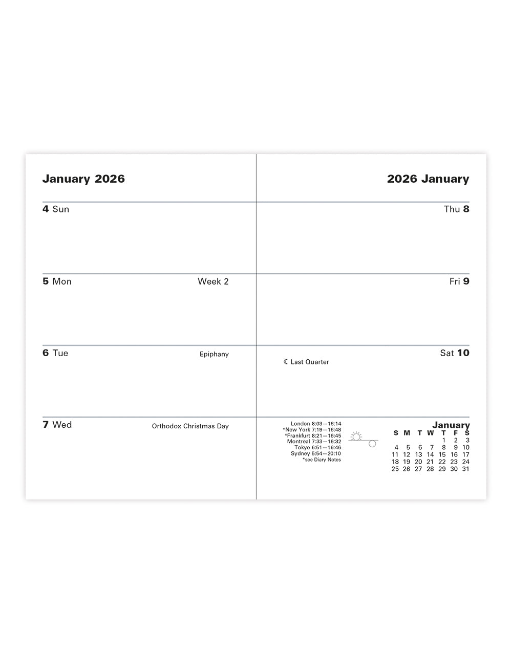 Letts of London Ladydate Mini Pocket Week to View Diary 2026 - English - Sunday Start Gold 26-TLADYG #colour_gold