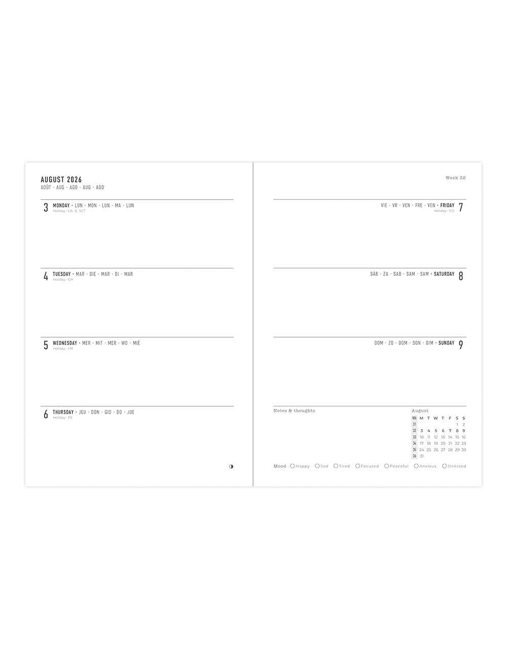 Spring Open Diary Spring Valley A5 Diary 2026-2027 Week to View 18-Month Diary 2026-2027 ...
