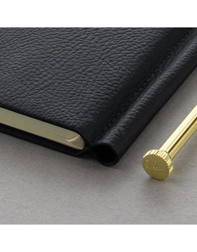 Origins Slim Pocket Dotted Notebook Black with Pen#colour_black