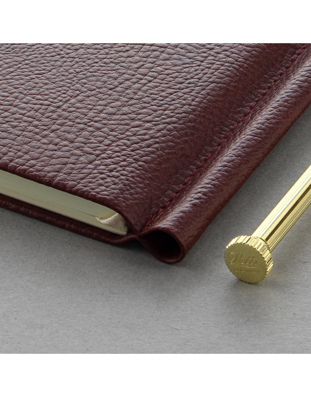 Origins Slim Pocket Dotted Notebook Chocolate with Pen#colour_chocolate