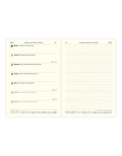 Edge A5 Week to View with Notes 18-Month Diary 2023-2024 - Multilanguage - Black - Letts of London#colour_black
