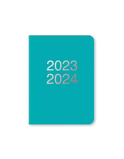 Dazzle A6 Day to a Page Diary with Appointments 2023-2024 - Multilanguage - Turquoise - Letts of London#colour_turquoise