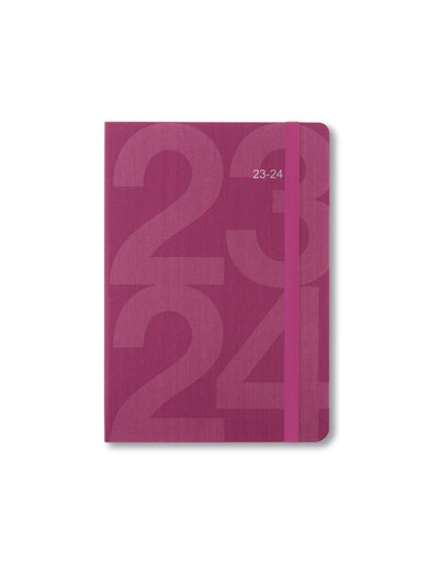 Block A6 Week to View Diary 2023-2024 - Multilanguage - Pink - Letts of London#colour_pink