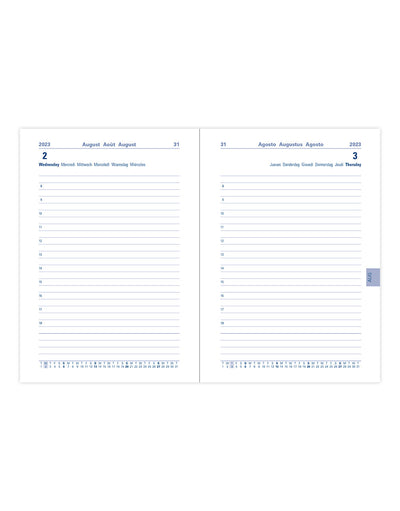 Dazzle A6 Day to a Page Diary with Appointments 2023-2024 - Multilanguage - Black - Letts of London#colour_black